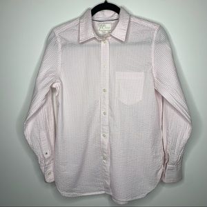J crew slim fit stretch cotton poplin shirt light pink size 6